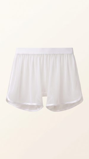 Scève blanc, lingerie en voile blanc transparent
