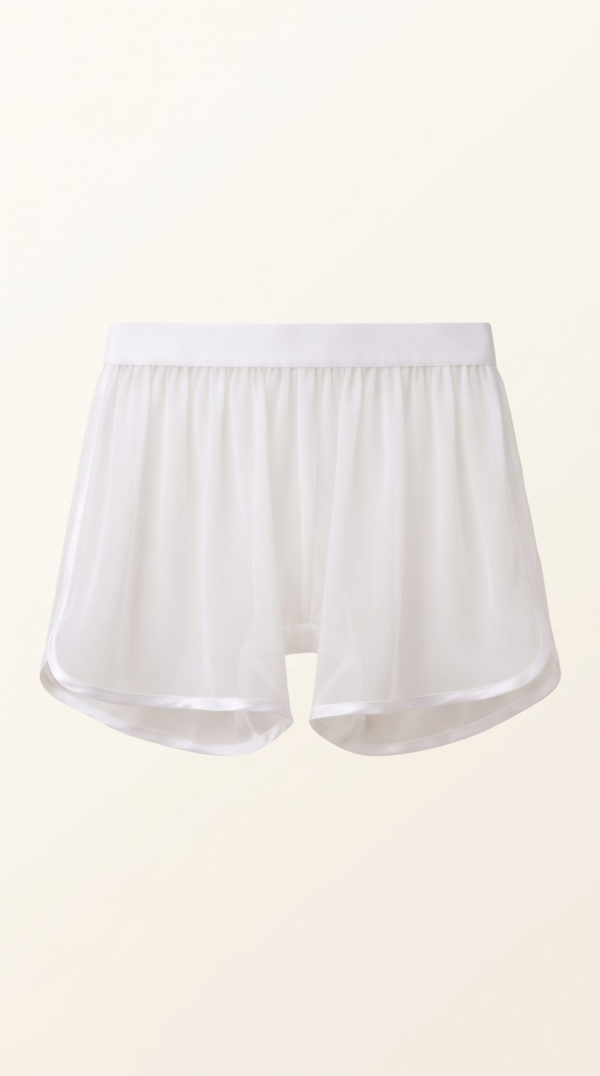 Scève blanc, lingerie en voile blanc transparent